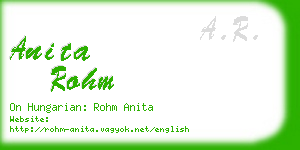 anita rohm business card